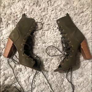 Lace up booties